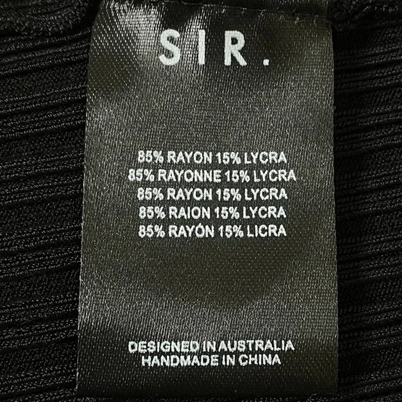 SIR The Label Black Kelvin Off The Shoulder Twisted Cut Out Ribbed Midi 1/S - Picture 8 of 9